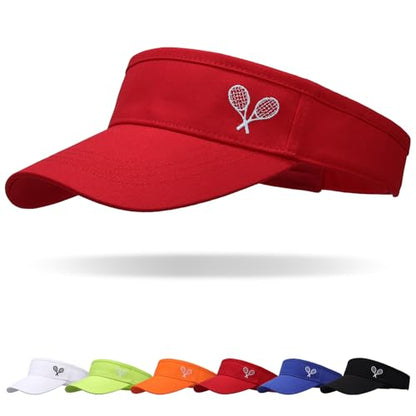 WILLPORT Kids Adjustable Cotton Visor Sun Hat,6-12Y - color: Red