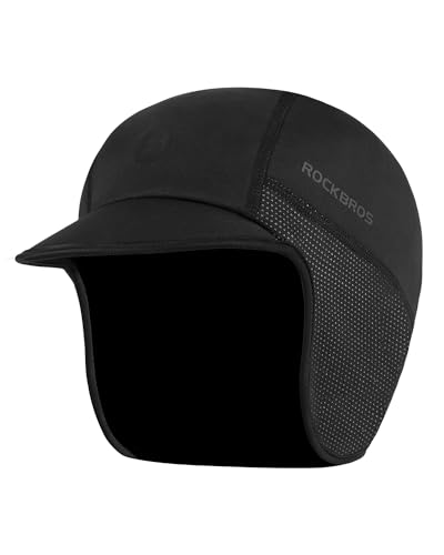ROCKBROS Winter Cycling Caps for Men Women Windproof Sun Visor - style: With Sun Visor-1 Pack