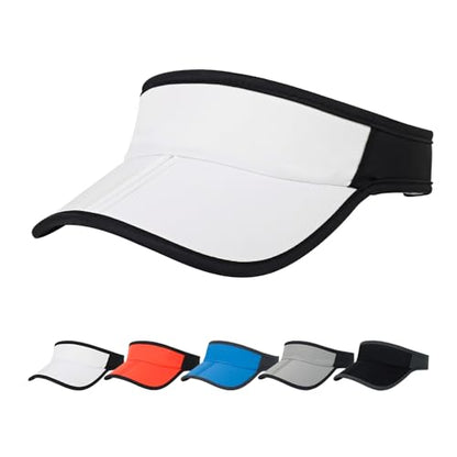 Sports Sun Visor Hat Men Women Foldable Brim Packable Running Golf Cap - color: White