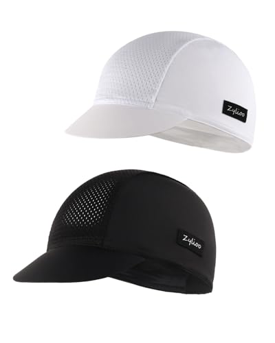 Zylioo XXL Cycling Cap for Big Heads, Bike Helmet Liner with Visor - color: Black-white, size: X-Large