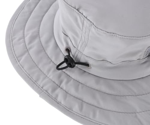 Connectyle Kids Sun Hat for Boys Girls Wide Brim Bucket Hat UPF 50+ Sun Protection Hat Breathable Summer Beach Hat - color: Grey