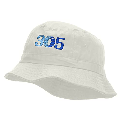 e4Hats.com 305 Embroidered Bucket Hat - color: White