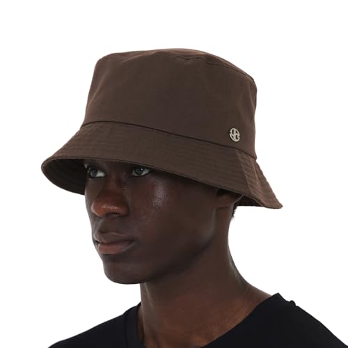 UNDERCONTROL Extra Large Oversized XXL Mega Bucket Hat for Big Head Non Fade Denim Unisex Plus Size Korean UV Protect Sun Hat - color: Brown
