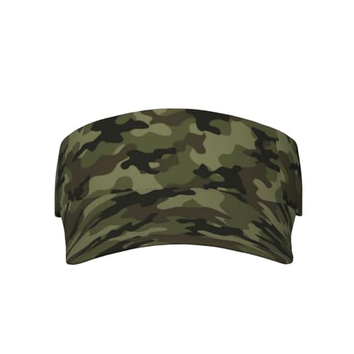 Sports Sun Visor Hats-Adjustable Visor Cap-for Women and Men-for Running, Tennis, Golf - color: Camo Green Camouflage