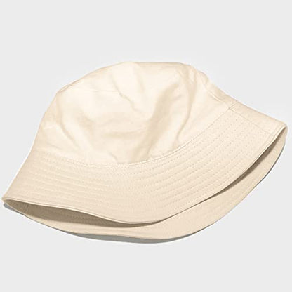 Unisex Bucket Hat Beach Sun Hat Aesthetic Fishing Hat for Men Women Teens, Reversible Double-Side-Wear - color: Beige