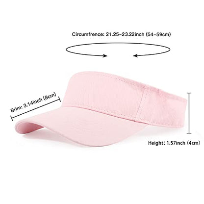 HH HOFNEN Sports Sun Visor Hats Cotton Adjustable Golf Caps for Men Women - color: #1b Solid Lightpink