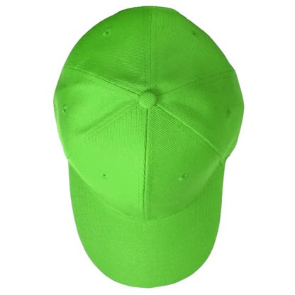 Falari Wholesale Bulk Lot 12-Pack Baseball Cap Adjustable Size Plain Blank Solid Color - color: Light Green