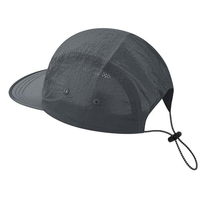 Croogo Short Brim Baseball Cap Flat Bill 5 Panel Hat Mesh Quick Drying Caps - color: Grey