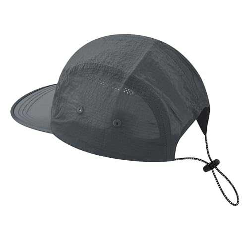 Croogo Short Brim Baseball Cap Flat Bill 5 Panel Hat Mesh Quick Drying Caps - color: Grey