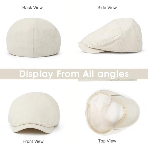 3Pcs Men's Newsboy Caps Cotton Cooling Hat Adjustable Flat Cap for Men - color: S2-coffee+beige+black