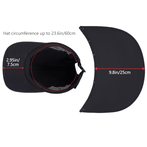 BASSDASH UPF 50+ Fishing Hat, Baseball Cap with Removable Neck Flap - color: Black With Foldable Brim