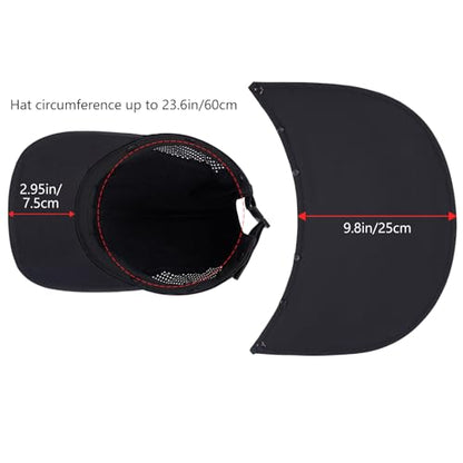 BASSDASH UPF 50+ Fishing Hat, Baseball Cap with Removable Neck Flap - color: Black With Foldable Brim
