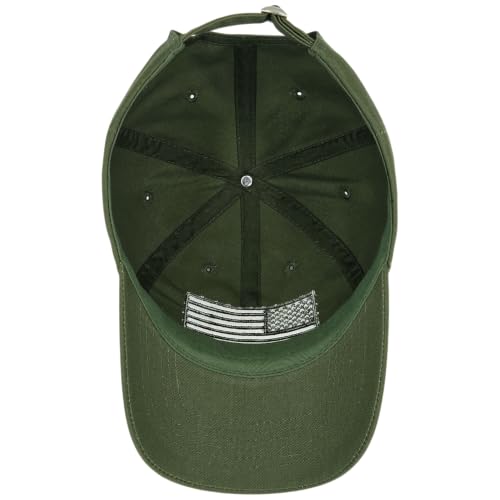 E BY ELIDAN USA Hat, Embroidered American Flag Baseball Cap for Men Women - color: Tonal Olive