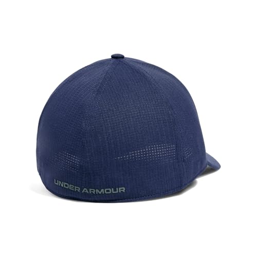 Under Armour Isochill ArmourVent Fitted Baseball Cap - color: (410) Midnight Navy / / Pitch Gray, size: Medium-Large