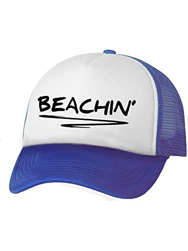 zerogravitee Beachin' Truckers Mesh Snapback hat - color: White/Royal