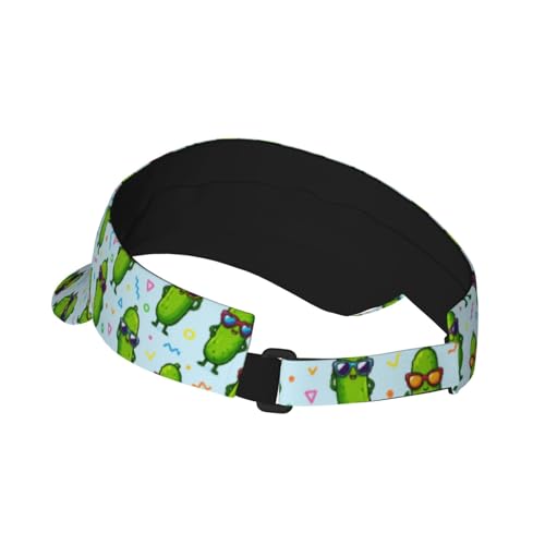 Unisex Sports Sun Visor Hats Adjustable Lightweight Packable Printed Empty Top Cap for Running Pickleball Golf Tennis - color: Funny Sunglasses Pickle