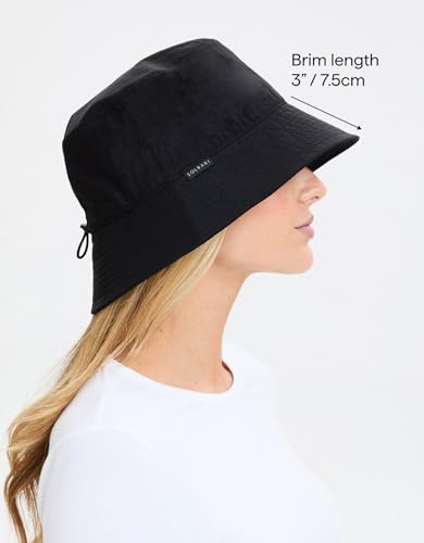 Solbari Unisex Bondi Bucket Hat UPF 50+ - color: Black, size: Small-Medium
