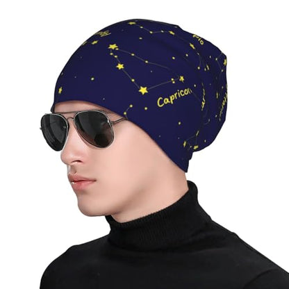 Beanie Hat for Men Women Slouchy Beanie Skull Sleep Cap Soft Lightweight Chemo Hat Stretch Cancer Headwear - color: Constellation