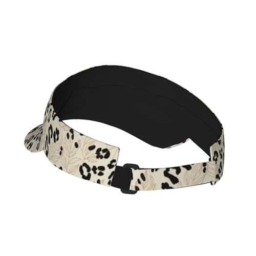 Sun Visor Hats Adjustable Open Top Sport Hat for Golf Women/Men - color: Leopard Leaves
