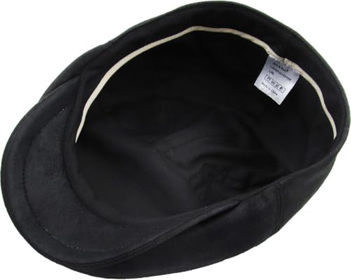 KBETHOS Leather Ascot Made in USA Ivy Collection Classic Newsboy Caps - color: (C) Faux Leather - Black, size: Small-Medium