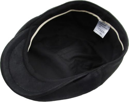 KBETHOS Leather Ascot Made in USA Ivy Collection Classic Newsboy Caps - color: (C) Faux Leather - Black, size: Small-Medium