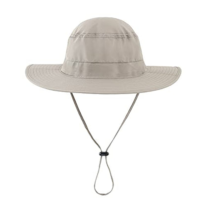 Home Prefer UPF50 Mens Sun Hat with Neck Flap Quick Dry UV Protection Cap Womens Wide Brim Fishing Hat Neck Flap Beach Garden - color: Ash Grey