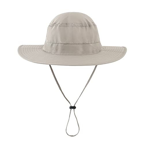 Home Prefer UPF50 Mens Sun Hat with Neck Flap Quick Dry UV Protection Cap Womens Wide Brim Fishing Hat Neck Flap Beach Garden - color: Ash Grey