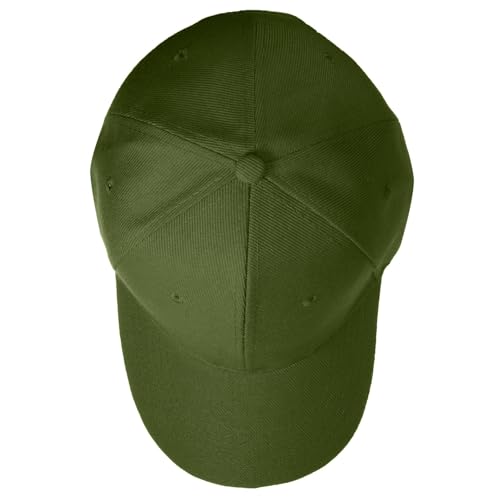 Falari Wholesale Bulk Lot 12-Pack Baseball Cap Adjustable Size Plain Blank Solid Color - color: Army Green