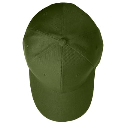 Falari Wholesale Bulk Lot 12-Pack Baseball Cap Adjustable Size Plain Blank Solid Color - color: Army Green