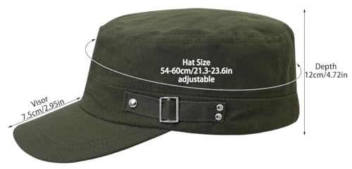 Army Cadet Cap for Men Women Military Flat Top Cap Baseball Caps - color: Army Green