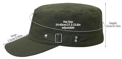Army Cadet Cap for Men Women Military Flat Top Cap Baseball Caps - color: Army Green