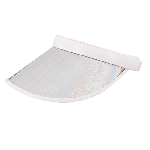 Surkat Women Sun Visors Hologram Wide Brim Thicker Sweatband UV Protective Sportswear Visors Sunhat - color: Light Silver