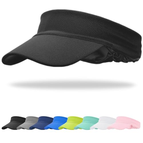 Cooling Stretchy Visor Hat Sports Sun Headband UV Visors Hats - color: Black