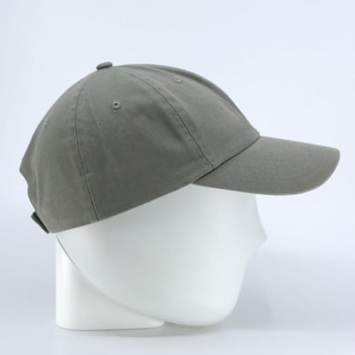 Plain Washed Cotton Adjustable 6 Panel Dad Hat Baseball Cap - color: Dyed Olive