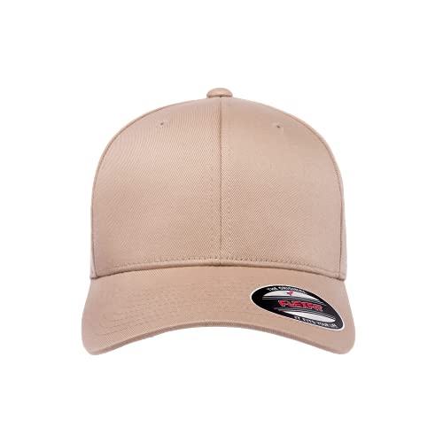 Flexfit Men's Athletic Baseball Fitted Cap - color: Khaki, size: Large-X-Large