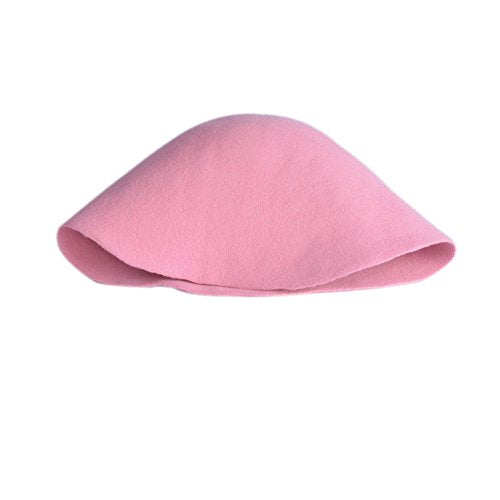 Wool Felt Cone Cloche Hood Millinery Hats Fascinators Block Base Body B107 - color: #5 Pink