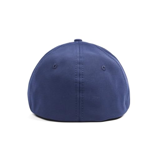 Short Brim Stretch Fitted Baseball Caps Men's Solid Structured Full Closed Cap Curved Brim Elastic Closed Back Hat K272 - color: Navy