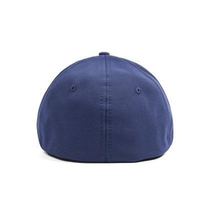 Short Brim Stretch Fitted Baseball Caps Men's Solid Structured Full Closed Cap Curved Brim Elastic Closed Back Hat K272 - color: Navy