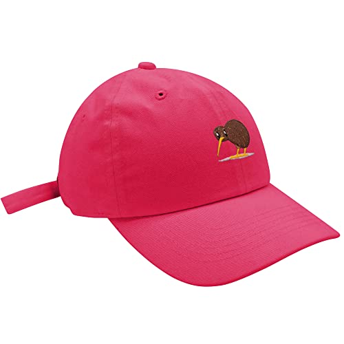 JPAK Kiwi Bird Baseball Cap Embroidered Cotton Dad Hat - Funny - color: Hot Pink