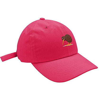JPAK Kiwi Bird Baseball Cap Embroidered Cotton Dad Hat - Funny - color: Hot Pink