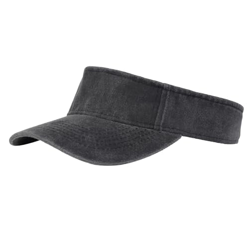 Marrywindix 1 Piece of Sport Wear Athletic Visor Sun Sports Visor Hat Visor Adjustable Cap for Women and Men - color: Ash Black