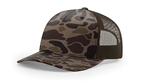 Richardson 112FP & 112PFP Classic Fit Five-Panel Snapback Trucker Cap |OSFM - color: Bark Duck Camo/Brown