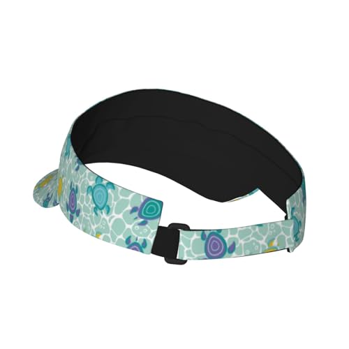 Sports Sun Visor Hats Adjustable Men Women Lightweight Packable Cooling Empty Top Visor Hat for Running, Tennis, Golf - color: Turtles