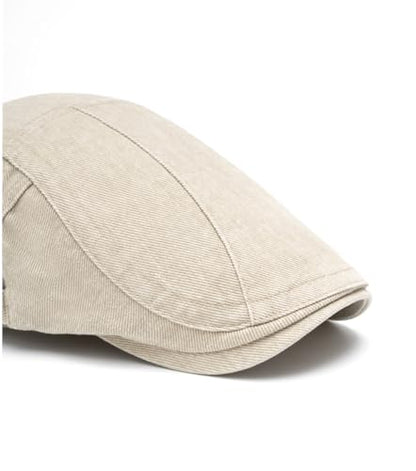 Quanhaigou Unisex Denim Newsboy Hats Flat Ivy Gatsby Cabbie Driving Berets Hat Cotton Dad Cap for Men Women - color: Wash Cotton Coffee