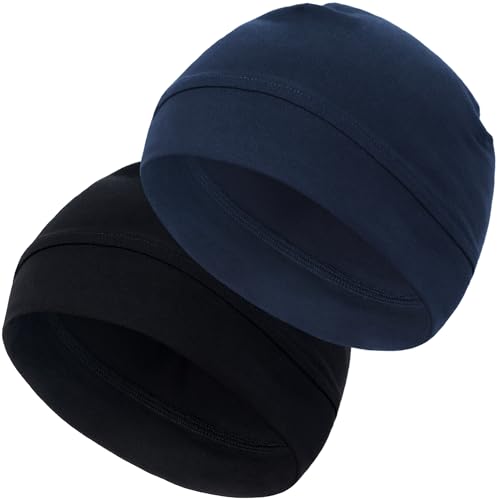 100% Cotton Skull Caps for Men Women, Sleeping Cap Beanie for Locs - color: Set E