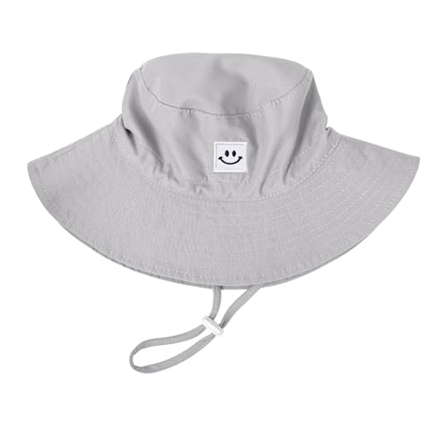 Baby Toddler Sun Hat,Kids Summer UPF 50+ Foldable Beach Bucket Hat for Boys Girls Children - color: Grey, size: 0-6 Months