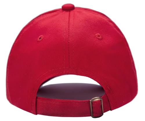Edoneery Kids Baseball Hat, Adjustable Cotton Cap - color: Red, style: 9-14 Years
