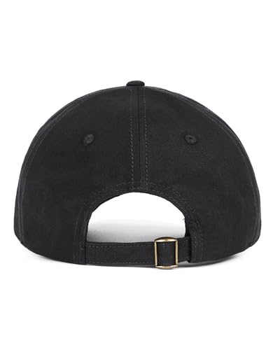 Zylioo Small Baseball Cap for Men Women, Adjustable Unstructured Dad Hat - color: Black-fits 21.7"-22.4"/55cm-57cm