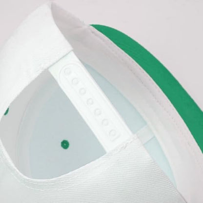 Snapback Hat Flat Bill Visor Hats Adjustable Hip Hop Baseball Cap for Women Men - color: White Green