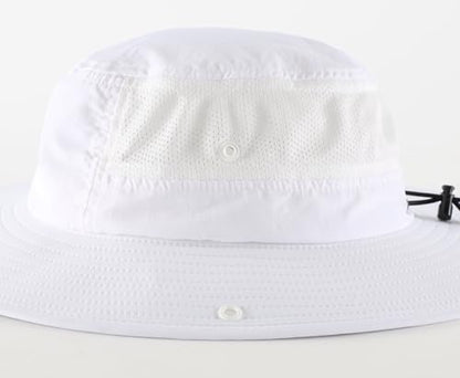 Home Prefer UPF50+ Mens Sun Hat Wide Brim Womens UV Protection Beach Bucket Hat for Fishing Hiking Snap Up Cowboy Hat - color: White